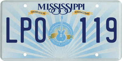MS license plate LPO119