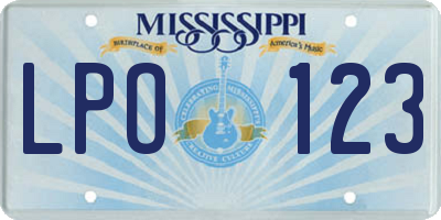 MS license plate LPO123