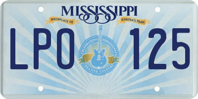 MS license plate LPO125