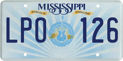 MS license plate LPO126