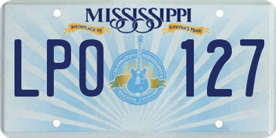 MS license plate LPO127