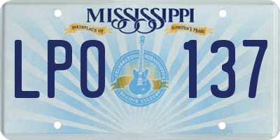 MS license plate LPO137