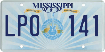 MS license plate LPO141