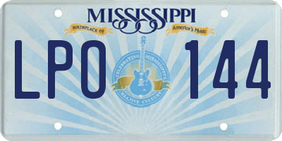 MS license plate LPO144