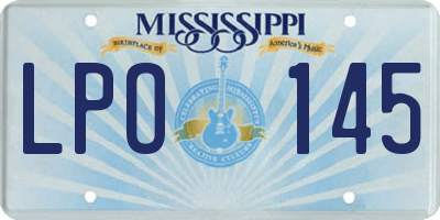 MS license plate LPO145
