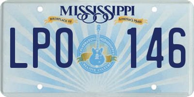 MS license plate LPO146
