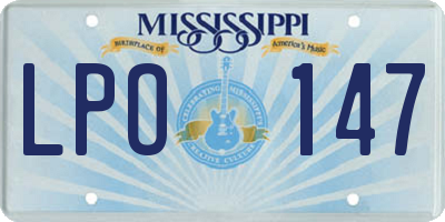 MS license plate LPO147