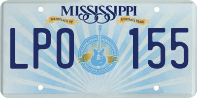 MS license plate LPO155
