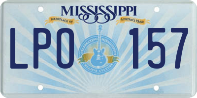 MS license plate LPO157