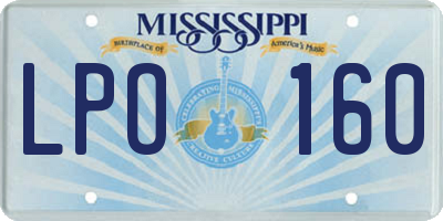 MS license plate LPO160
