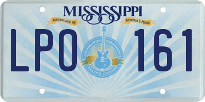 MS license plate LPO161