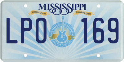 MS license plate LPO169