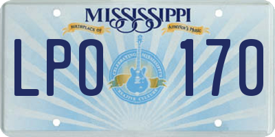 MS license plate LPO170