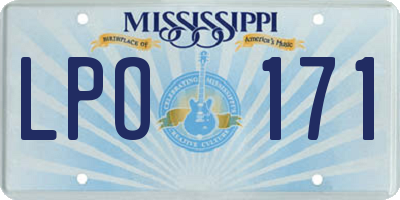 MS license plate LPO171
