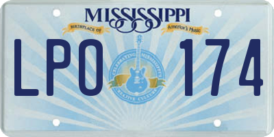 MS license plate LPO174