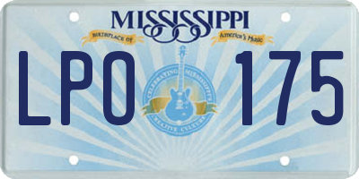 MS license plate LPO175
