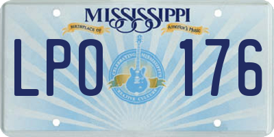 MS license plate LPO176
