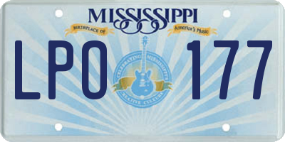 MS license plate LPO177