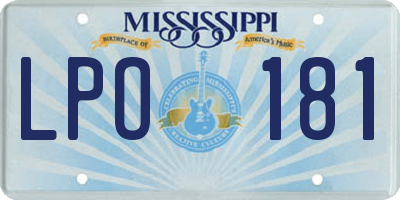 MS license plate LPO181