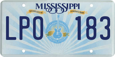 MS license plate LPO183