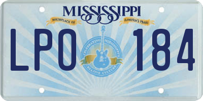 MS license plate LPO184