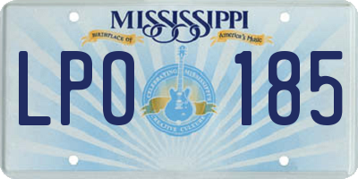 MS license plate LPO185