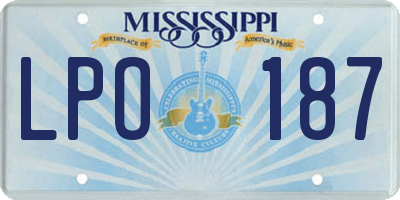 MS license plate LPO187