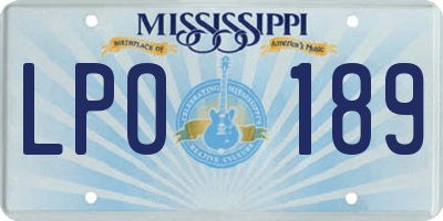 MS license plate LPO189