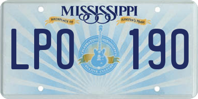 MS license plate LPO190