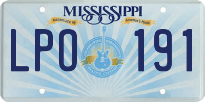 MS license plate LPO191