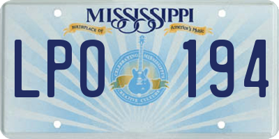 MS license plate LPO194