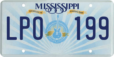 MS license plate LPO199