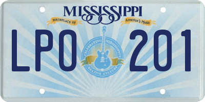 MS license plate LPO201