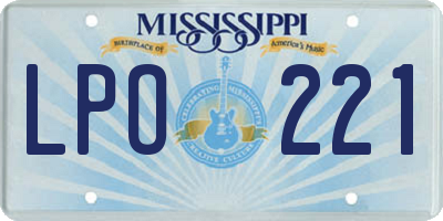 MS license plate LPO221