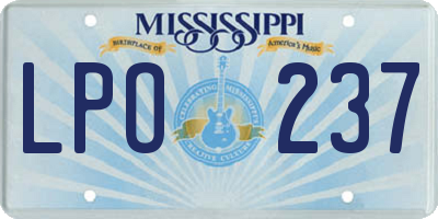 MS license plate LPO237