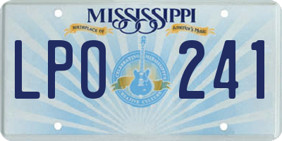MS license plate LPO241