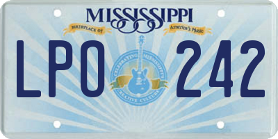 MS license plate LPO242