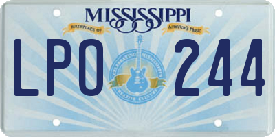 MS license plate LPO244