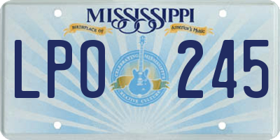 MS license plate LPO245