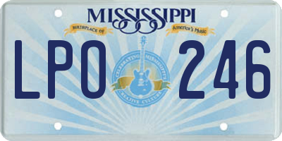 MS license plate LPO246
