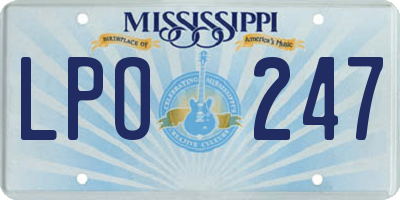 MS license plate LPO247