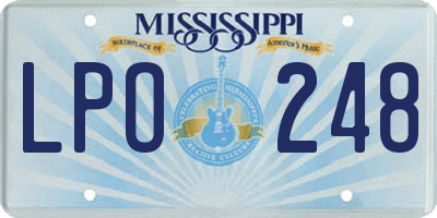 MS license plate LPO248