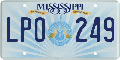 MS license plate LPO249