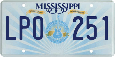 MS license plate LPO251