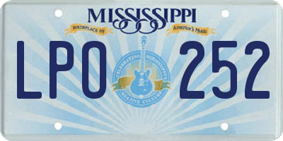 MS license plate LPO252