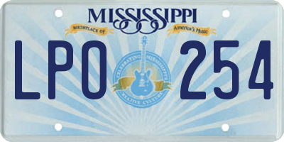 MS license plate LPO254