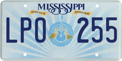 MS license plate LPO255