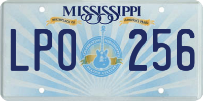 MS license plate LPO256
