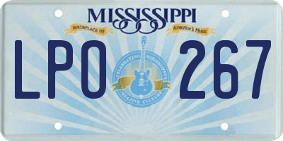 MS license plate LPO267