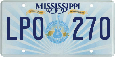 MS license plate LPO270